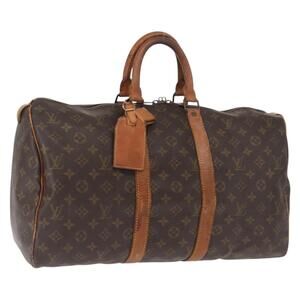 LOUIS VUITTON Monogram Keepall 50 Boston Bag M41426 LV Auth am10039